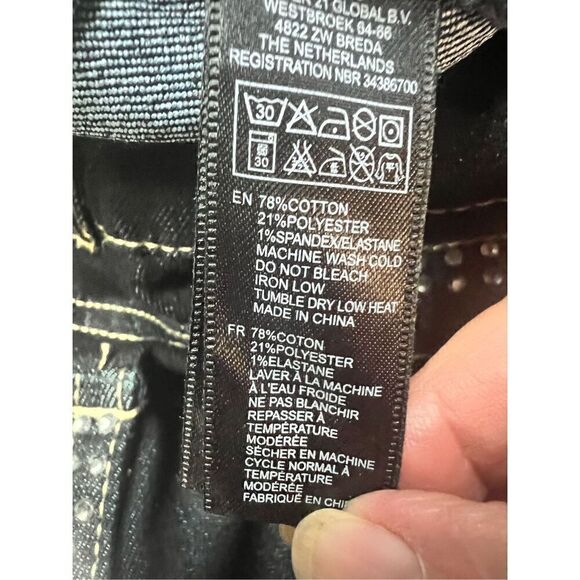 Forever 21 rhinestone Dark Denim Bootcut Jeans Sz 27 NWOT - Picture 4 of 8